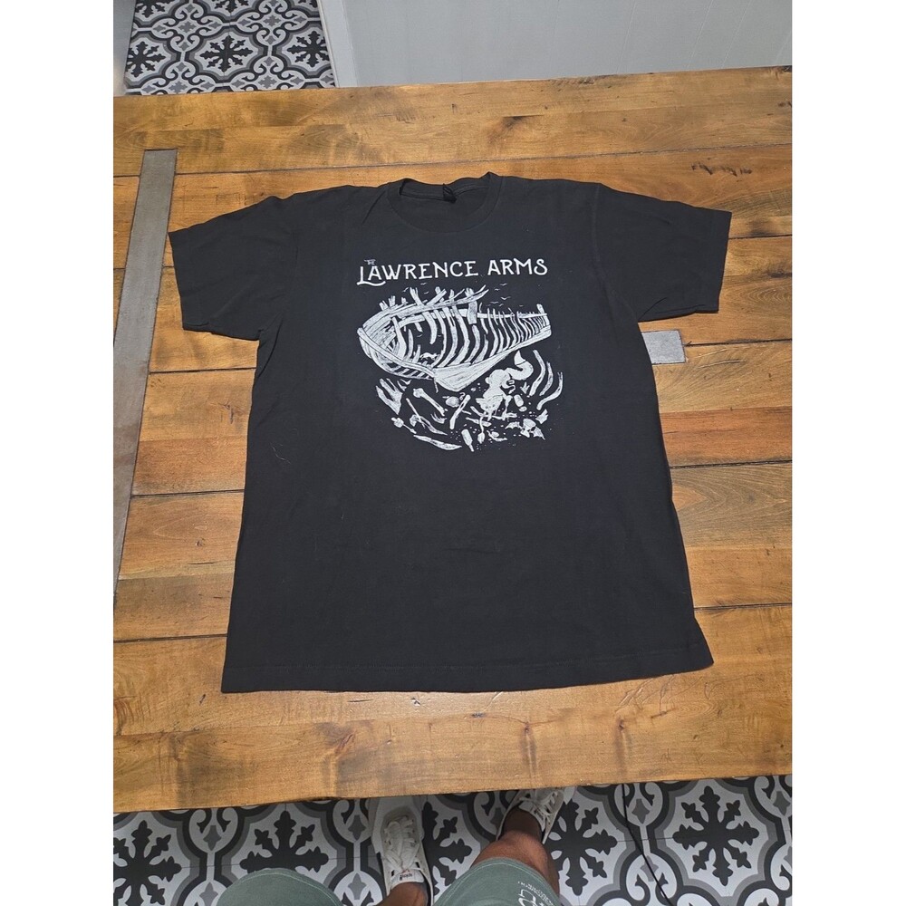 The Lawrence Arms Shirt Mens L Black Belly of the Whale Skeleton Coast Punk Tee